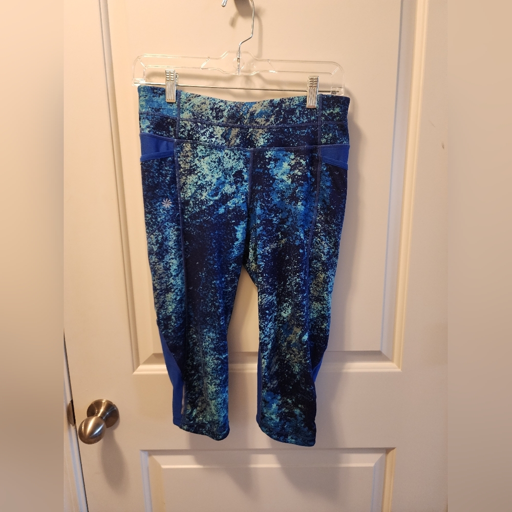 Athleta Blue Spattered Leggings